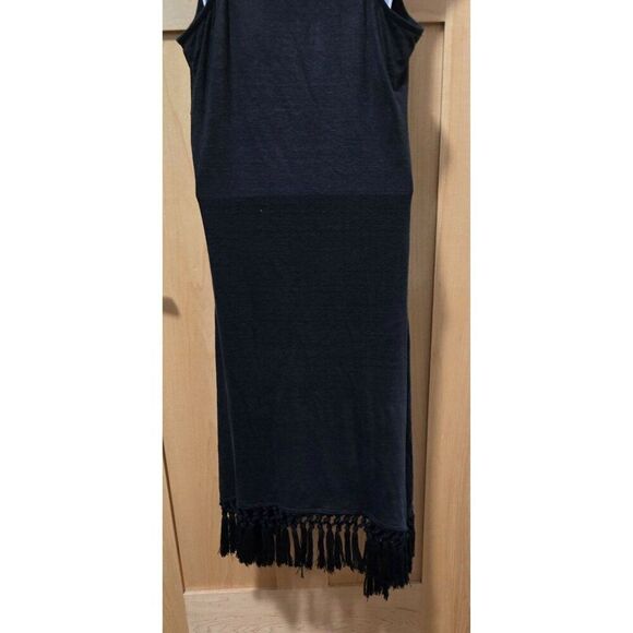 Black Sleeveless Dress With Tassel Hem By Redhaute Size L whimsigoth grunge - Picture 5 of 6